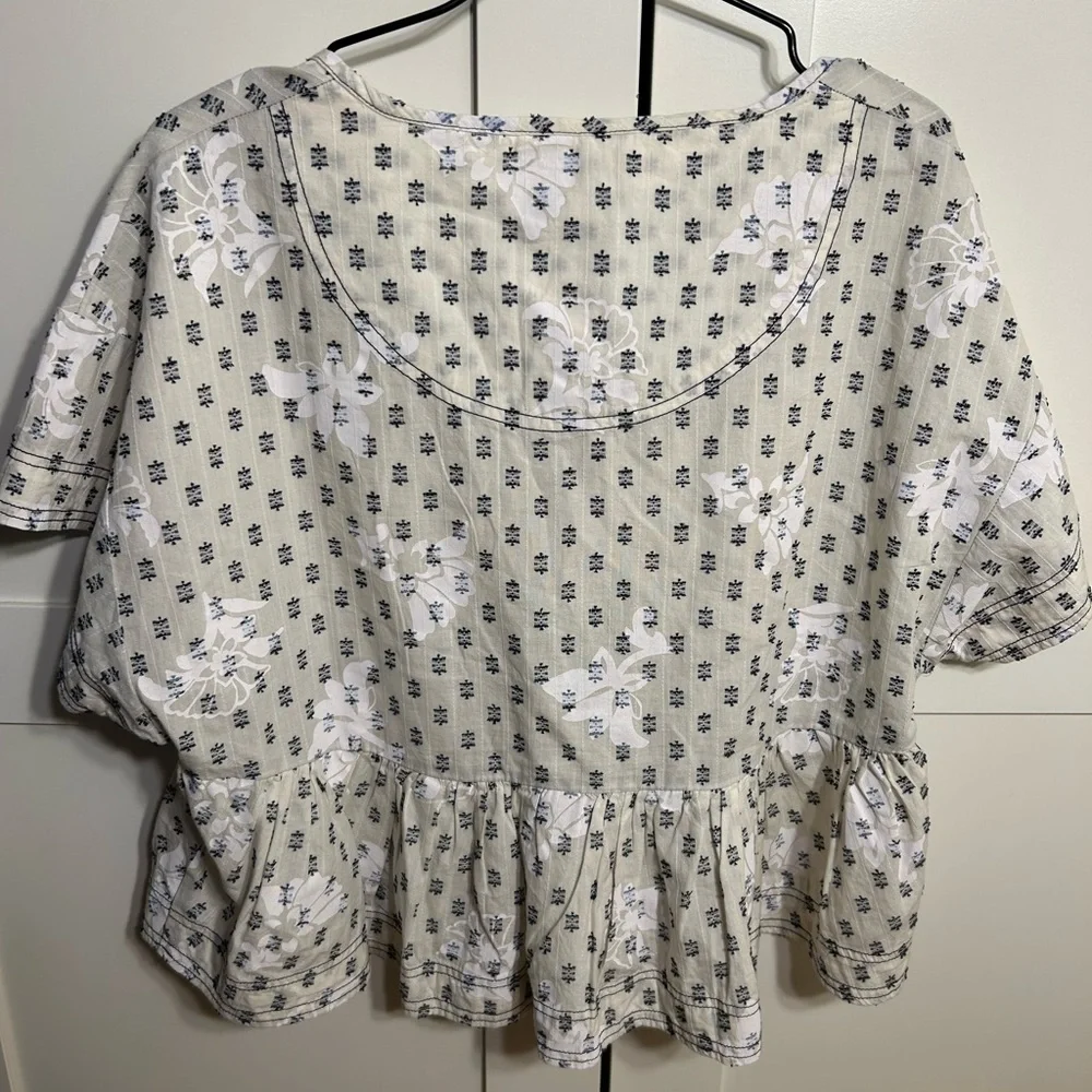 Pilcro Clip Dot Pullover Babydoll Blouse size small - Picture 6 of 6